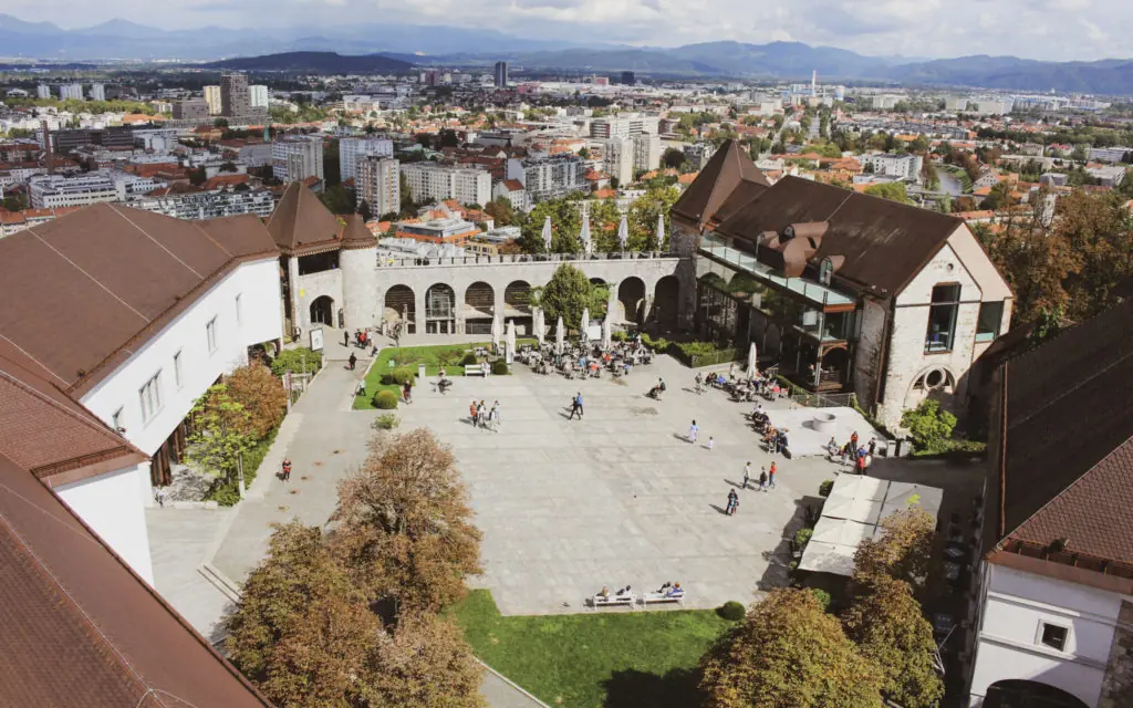 courtyard view of Ljubljana, Slovenia